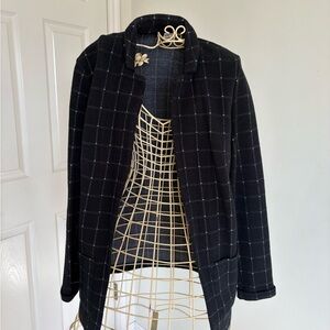 H&M Black Checkered Jersey Jacket